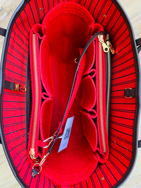 Handbag Organizer with All-in-One Style for Louis Vuitton Neverfull PM, MM  and GM in Cherry Red (More Colors Available)